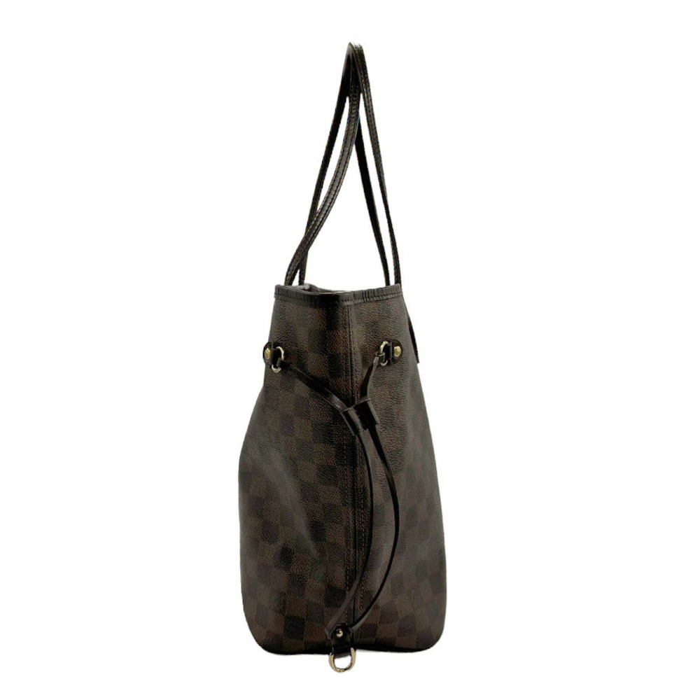 Louis Vuitton Canvas Neverfull Damier Tote Brown Shoulder Bag Gold Brown Gold